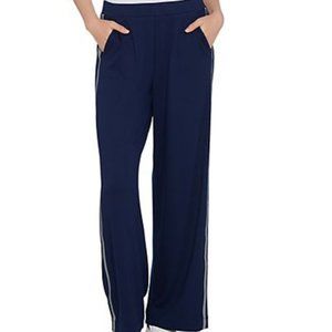NWT DENNIS BASSO‎ WIDE-LEG TUXEDO PULL-ON PANTS NAVY XXS